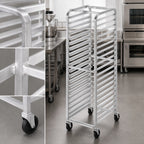 Thumbnail image #3 for Channel Manufacturing 400AC 30-Pan Aluminum Bun Pan Rack, Front-Load, 2-Inch Spacing, 5-Inch Swivel Casters