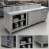 Thumbnail image #3 for 72-Inch Stainless Steel Enclosed Work Table with Sliding Doors, 3 Drawers, and 6-Inch Backsplash