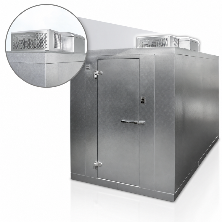 Product image #3 for Master-Bilt QS Series Indoor Floorless Walk-In Cooler with Self-Contained R290 Refrigeration, 8' x 14' x 7'4" H