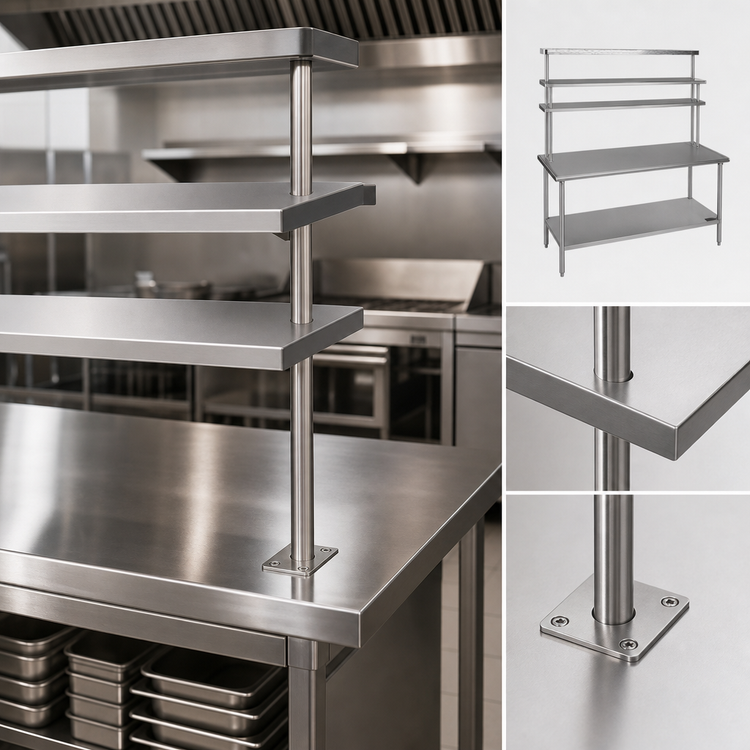 Product image #3 for Flex-Master 18-Inch Stainless Steel Table-Mount Overshelf Post with Mounting Plate