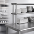 Thumbnail image #3 for Eagle Group Flex-Master 48 Inch Stainless Steel Table-Mount Overshelf Post Pair