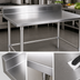 Thumbnail image #3 for John Boos Stallion 30-Inch x 30-Inch Stainless Steel Corner Work Table with 5-Inch Backsplash and Safety Edge