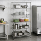 Thumbnail image #3 for Metro Super Erecta 5N557C Chrome Wire Shelving Starter Unit, Stationary, 48"W x 24"D x 74"H, 5 Shelves