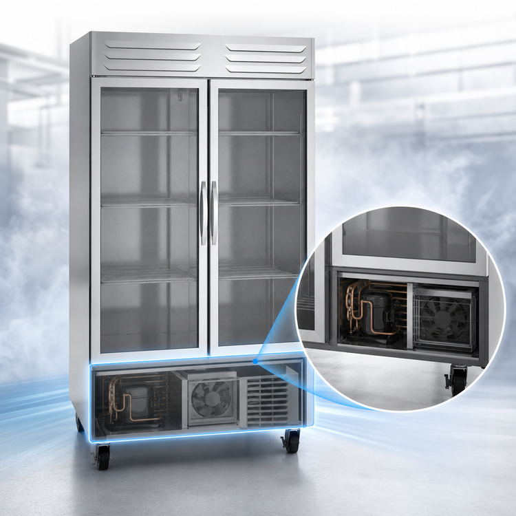 Product image #3 for Beverage Air Vista® Series Two-Section Bottom-Mount Reach-In Glass Door Freezer, 46.2 Cu. Ft., 52 Inch Wide