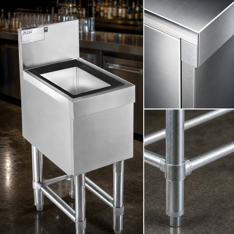 Product image #3 for Spec-Bar 48-Inch Wide Underbar Ice Bin/Cocktail Unit with Sliding Cover