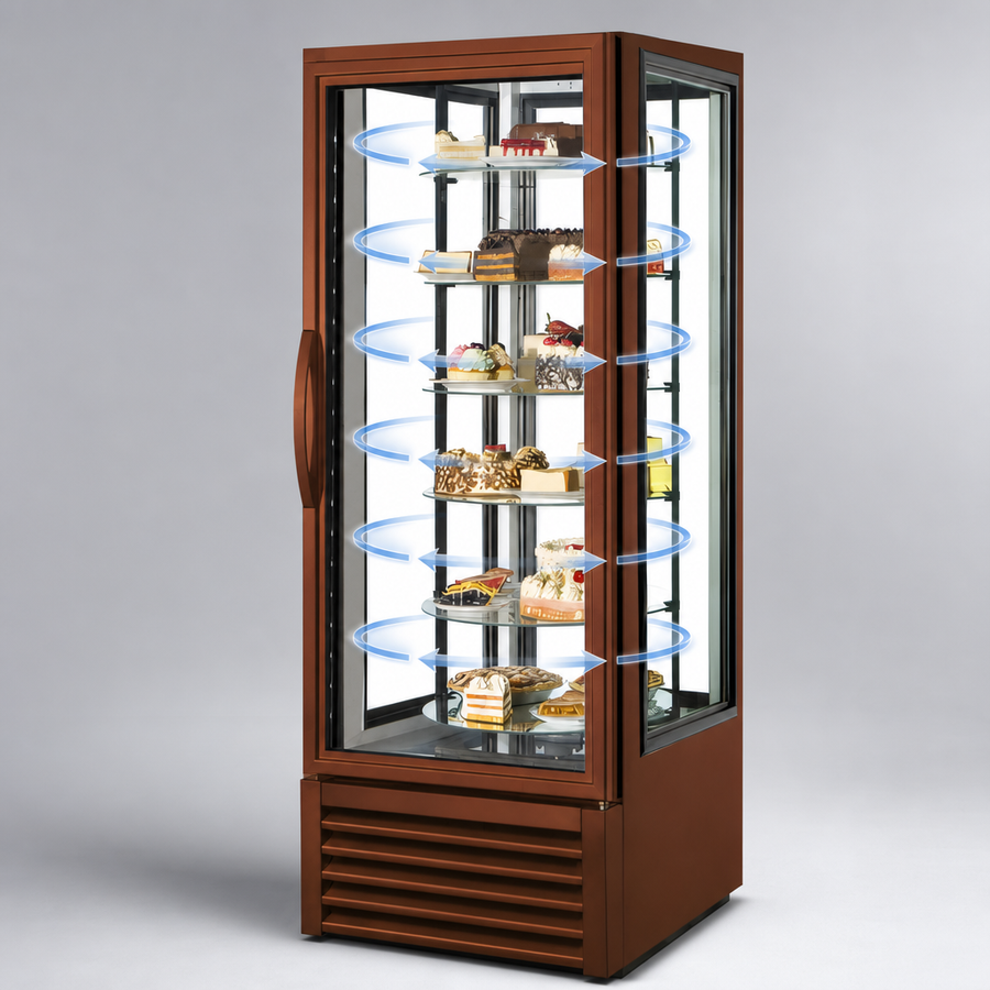 Six Rotating Glass Shelves