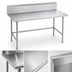 Thumbnail image #3 for Advance Tabco 120-Inch x 30-Inch Stainless Steel Work Table with 10-Inch Backsplash and Open Base