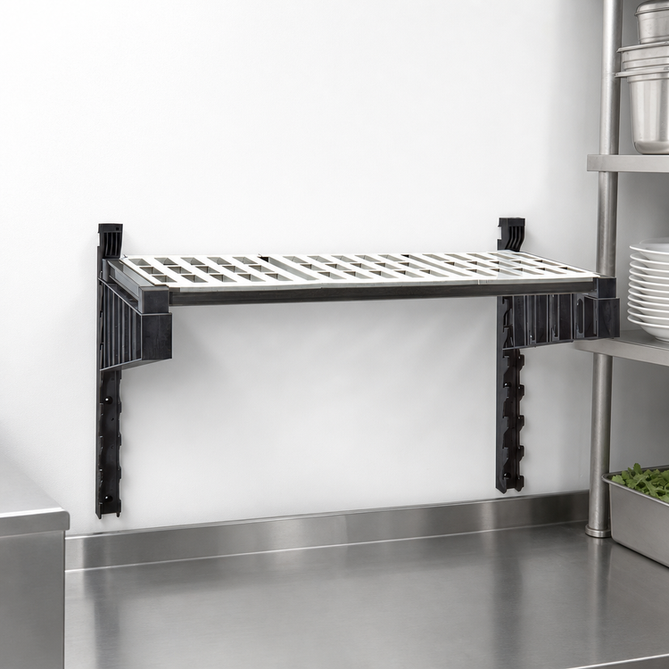 Product image #3 for Cambro Camshelving Elevation Vented Wall Shelf Kit, 14-Inch Deep x 36-Inch Wide, with 15-Inch Uprights