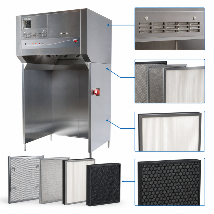 Product image #3 for Wells Universal Ventless Hood with 48-Inch Cooking Zone and Horizontal Air Discharge