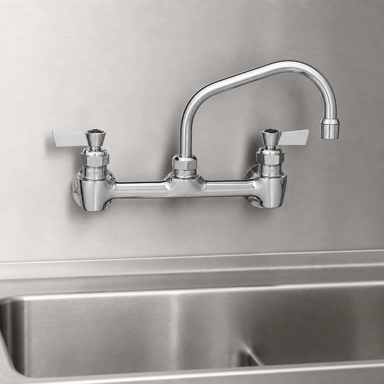 Product image #3 for Fisher Commercial Brass Backsplash Faucet with 8-Inch Centers, 12-Inch Swing Spout and Lever Handles