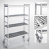 Thumbnail image #3 for Fermostock 4-Tier Mobile Polymer Shelving Unit with Removable Inserts, 68