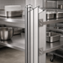 Thumbnail image #3 for Heavy-Duty Back-to-Back Stainless Steel Uprights for Cantilevered Shelving, 96 Inch Floor-to-Ceiling Mount