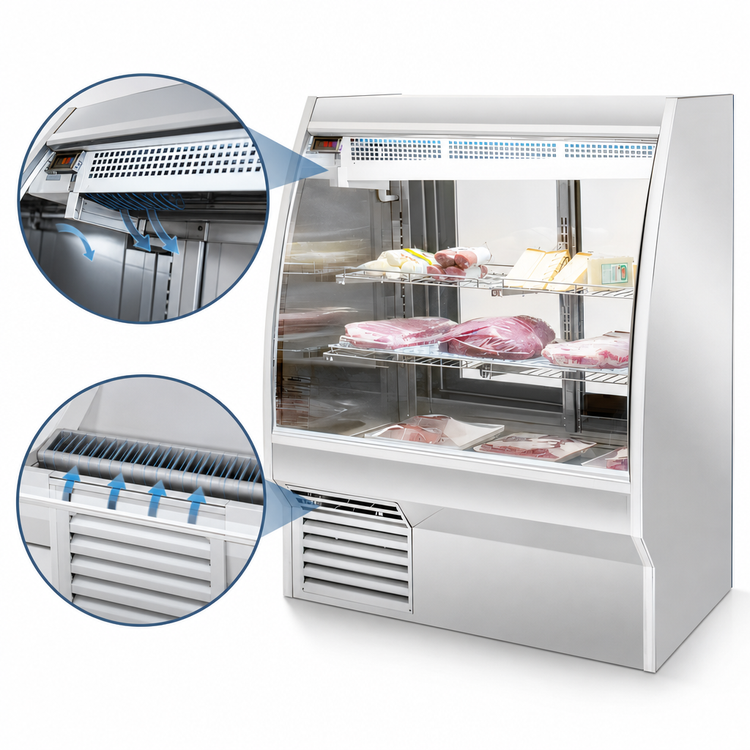 Product image #4 for Migali Competitor Series® Full-Service Double-Duty Curved Glass Refrigerated Deli Display Case, 36.3" W, 16.5 Cu. Ft.