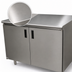Thumbnail image #3 for Advance Tabco Special Value Series 48 Inch x 24 Inch 16 Gauge 304 Stainless Steel Enclosed Work Table with Cabinet Base and Hinged Doors