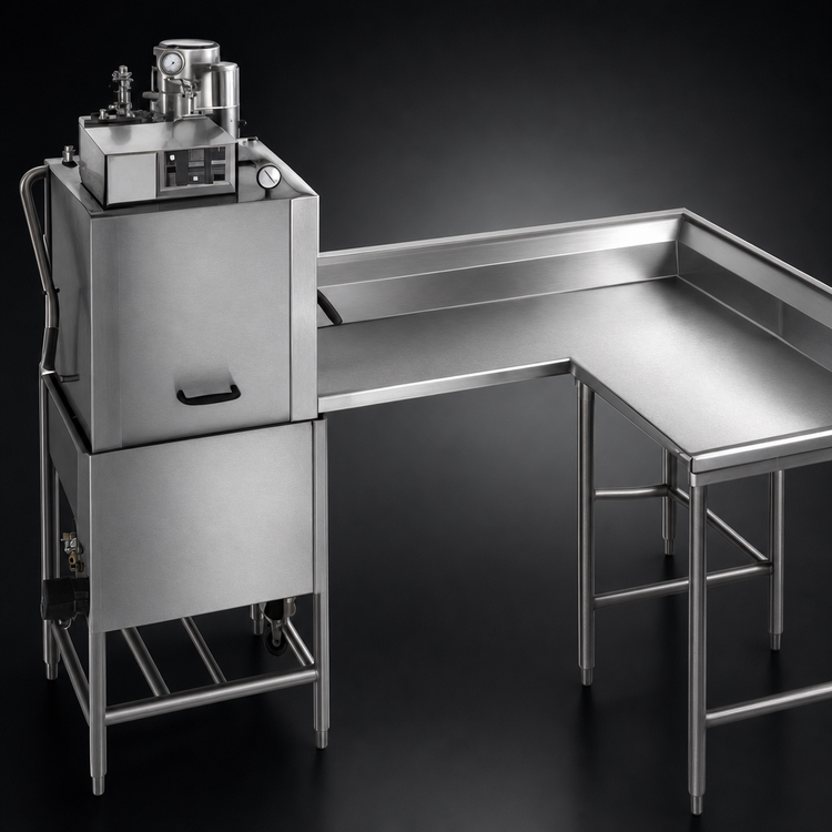 Product image #3 for Eagle Group Spec-Master Right-Hand Corner Clean Dishtable, 96-Inch Machine-to-Corner, 14/304 Stainless Steel