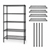 Thumbnail image #3 for Quantum 5-Shelf Wire Shelving Starter Kit, 54 x 24 x 86 Inch, Black Epoxy Antimicrobial Finish