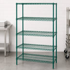 Thumbnail image #3 for Quantum WR63-2442P-5 Wire Shelving Starter Kit, 42 x 24 x 63 in, 5 Shelves, Green Epoxy Antimicrobial Finish