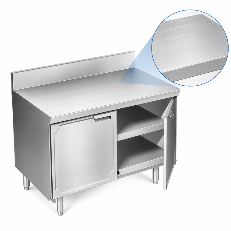 Product image #3 for La Rosa Refrigeration Utility Stand Cabinet Base with Hinged Door, 24 Inch W x 28 Inch D, 304 Stainless Steel