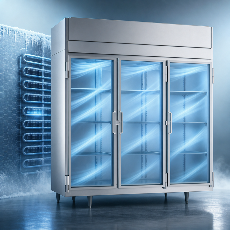 Product image #4 for Victory UltraSpec V-Core Powered 3-Section Glass Door Reach-In Freezer, 70.1 Cu. Ft.