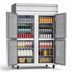 Thumbnail image #3 for Beverage-Air Horizon Series Two-Section Reach-In Refrigerator with 4 Half Solid Doors, Top-Mount Self-Contained, 46.88 Cu. Ft.