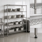 Thumbnail image #3 for Metro Super Erecta SE-187263K4-S-4 72"W x 18"D x 63"H 4-Shelf Stationary Starter Wire Shelving Unit, Gray Epoxy-Coated