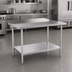 Thumbnail image #3 for Mixrite 72 Inch 18-Gauge Stainless Steel Work Table with 2 Inch Rear Edge Up and Undershelf