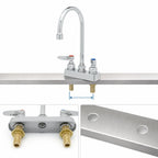 Thumbnail image #3 for T&S Brass B-1141-XS-F12 Deck-Mount Workboard Faucet, 4-Inch Centers, 5.75-Inch Swivel Gooseneck Spout, Lever Handles, 1.2 GPM
