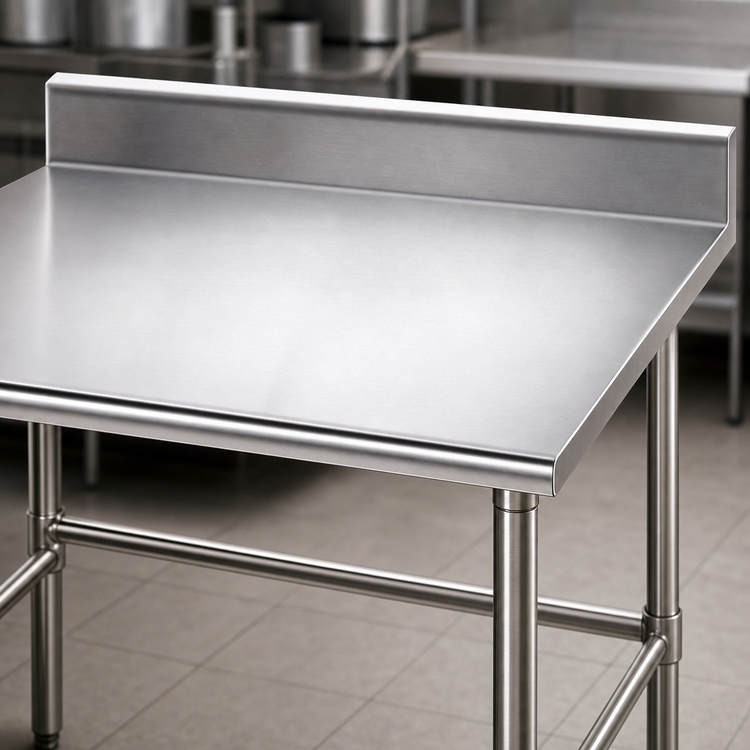 Product image #3 for Advance Tabco 30 Inch Square Corner Work Table with 5 Inch Backsplash
