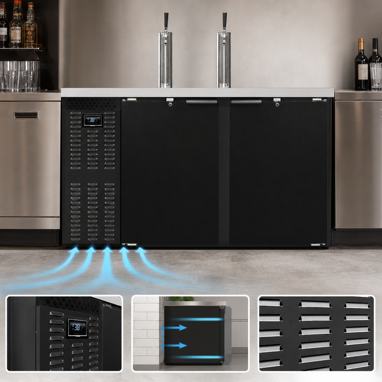Product image #3 for Continental Refrigerator KC59N 59" Front Breathing Keg Cooler with 2 Taps