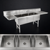 Thumbnail image #3 for John Boos B Series 3-Compartment Stainless Steel Sink with Left and Right Drainboards