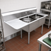 Thumbnail image #3 for 2-Compartment Stainless Steel Pot Sink with Left Drainboard and Galvanized Legs