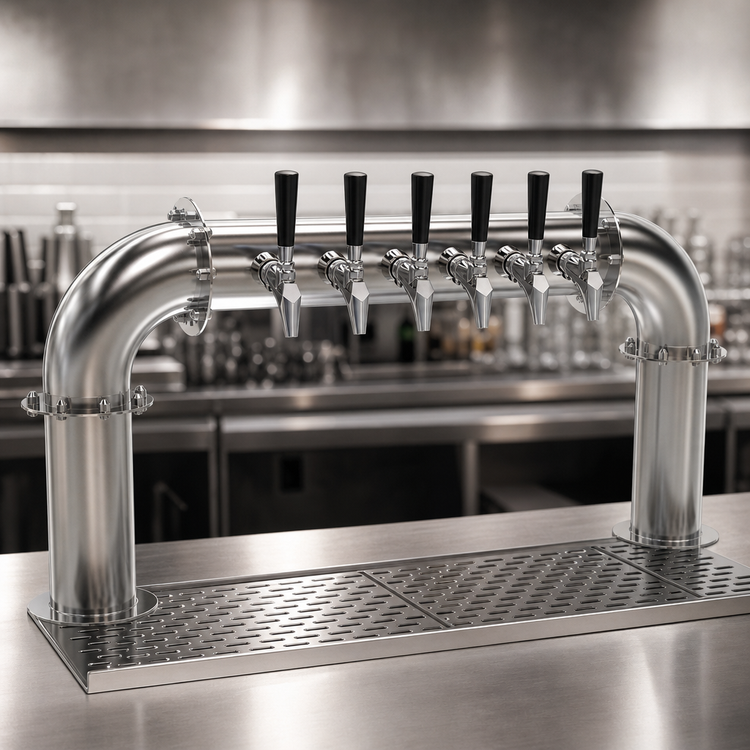 Product image #3 for Krowne 6-Faucet Pass-Through Glycol-Cooled Pipe Tower, 39-Inch Overall Length
