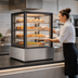 Thumbnail image #3 for Full-Service Floor Model Heated Hot Food Display Case with Square Front Glass and LED Lighting