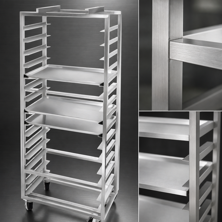 Product image #3 for Channel Manufacturing 304 Stainless Steel Single-Section Side-Loading No-Lift Oven Rack for 12 Full-Size Pans