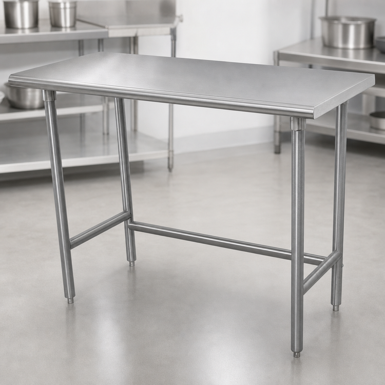 Product image #3 for Advance Tabco TSAG-244 Stainless Steel Work Table, 48" x 24", 16-Gauge 430 Top, Open Base