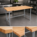 Thumbnail image #3 for John Boos JNB15-X 60 Inch x 36 Inch Northern Hard Rock Maple Wood Top Work Table with Galvanized Base