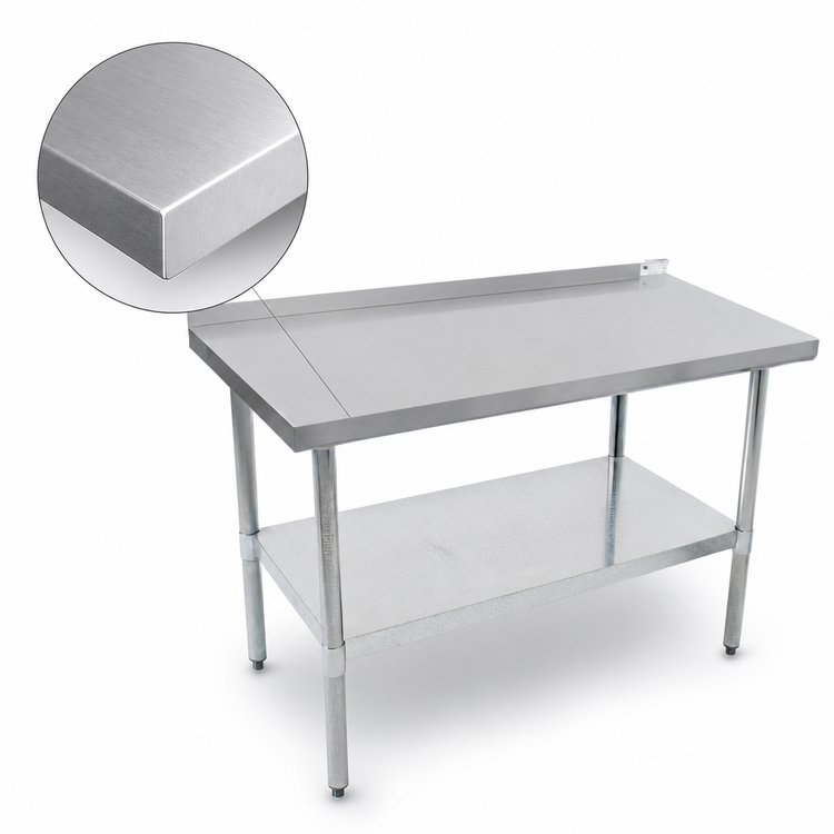 Product image #3 for John Boos Stallion 60" x 24" Economy Stainless Steel Top Work Table with Galvanized Base and Undershelf
