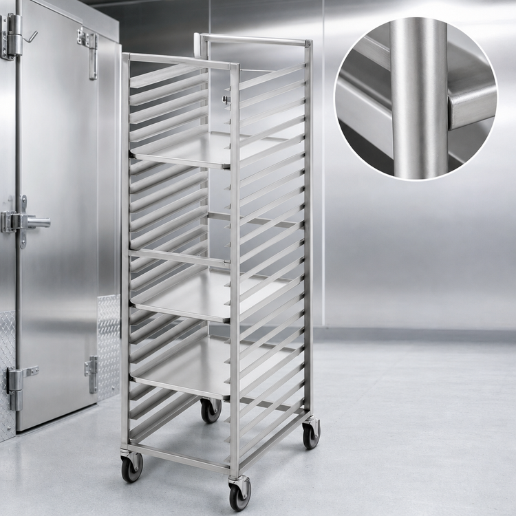 Product image #3 for Channel Manufacturing Stainless Steel Walk-In Cooler/Freezer End-Load Bun Pan Rack, 3-Inch Spacing, 18-Pan Capacity