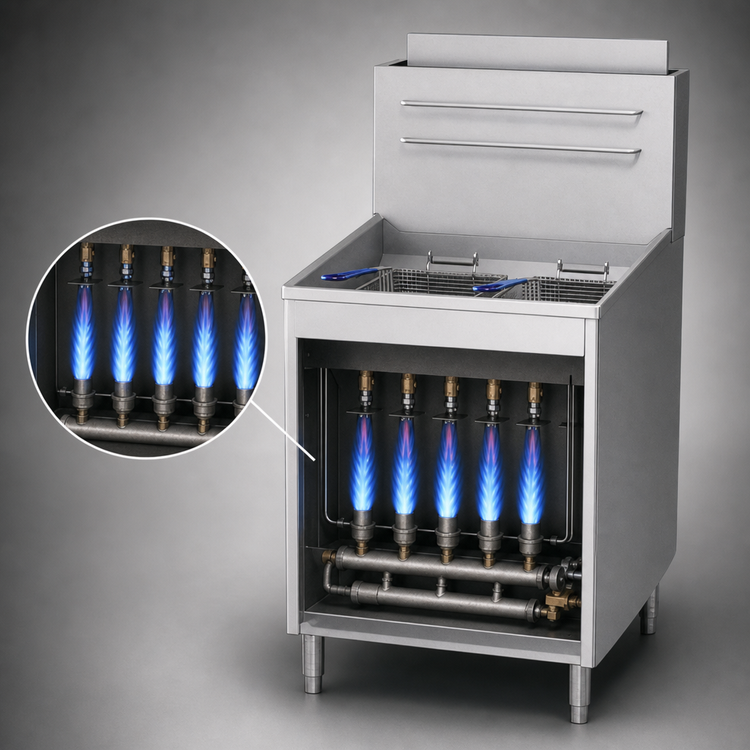 Product image #3 for Serv-Ware SGF-70L 75 lb Natural Gas Floor Fryer with Thermostatic Controls