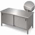 Thumbnail image #3 for John Boos 60 Inch x 24 Inch 300 Series Stainless Steel Enclosed Work Table with Cabinet Base and Sliding Doors