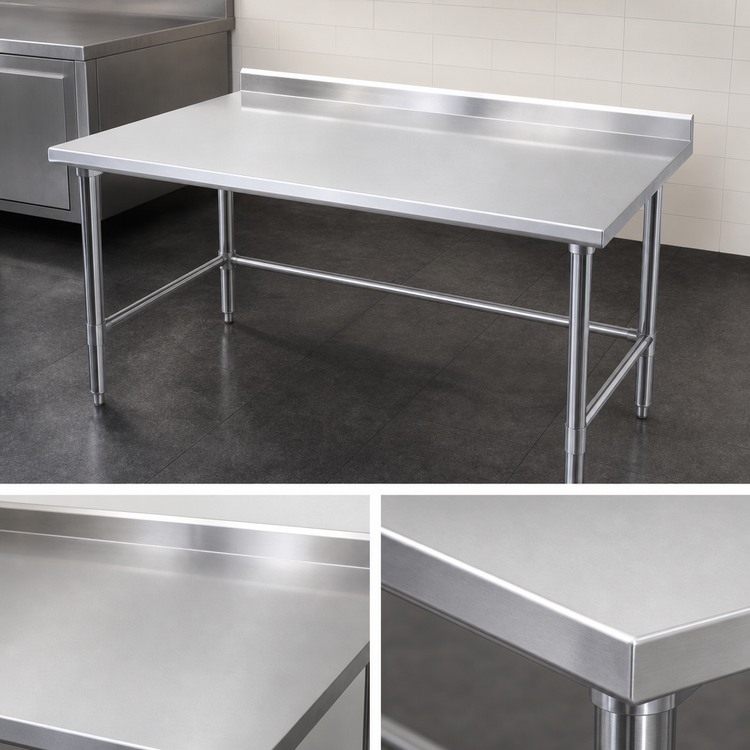 Product image #3 for Eagle Group Spec-Master 48 Inch x 24 Inch Stainless Steel Work Table with 1-1/2 Inch Rear Upturn