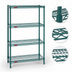 Thumbnail image #3 for Eagle Group Valu-Gard 4-Tier Wire Starter Shelving Unit, 24 x 18 x 63 Inches, Green Epoxy Finish