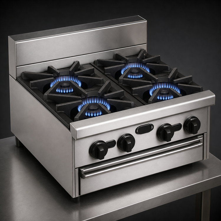 Product image #3 for Bistro 36-Inch Modular Restaurant Gas Range with 6 Open Burners, Stub Back, 180,000 BTU