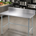 Thumbnail image #3 for Advance Tabco 120-Inch x 24-Inch 14-Gauge 304 Stainless Steel Work Table with 5-Inch Backsplash and Galvanized Open Base