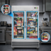Thumbnail image #3 for KoolMore Two-Section Reach-In Glass Door Freezer, 47 Cu. Ft., Bottom-Mount Self-Contained, Stainless Steel