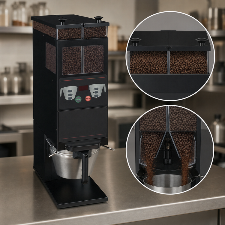 Product image #3 for BUNN G9-2T DBC Dual 6 lb Hopper Portion Control Coffee Grinder with Smart Funnel