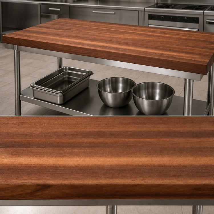 Product image #3 for Boos Block American Black Walnut Edge Grain Kitchen Countertop, 96 x 38 x 2-1/4 Inches, Varnique Finish
