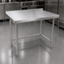 Thumbnail image #3 for 60-Inch x 24-Inch Open Base Stainless Steel Riser Top Work Table with 1-1/2-Inch Rear Riser