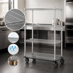 Thumbnail image #3 for Metro Super Erecta N536MC 4-Shelf Chrome Wire Dolly Truck, 36 x 24 Inches