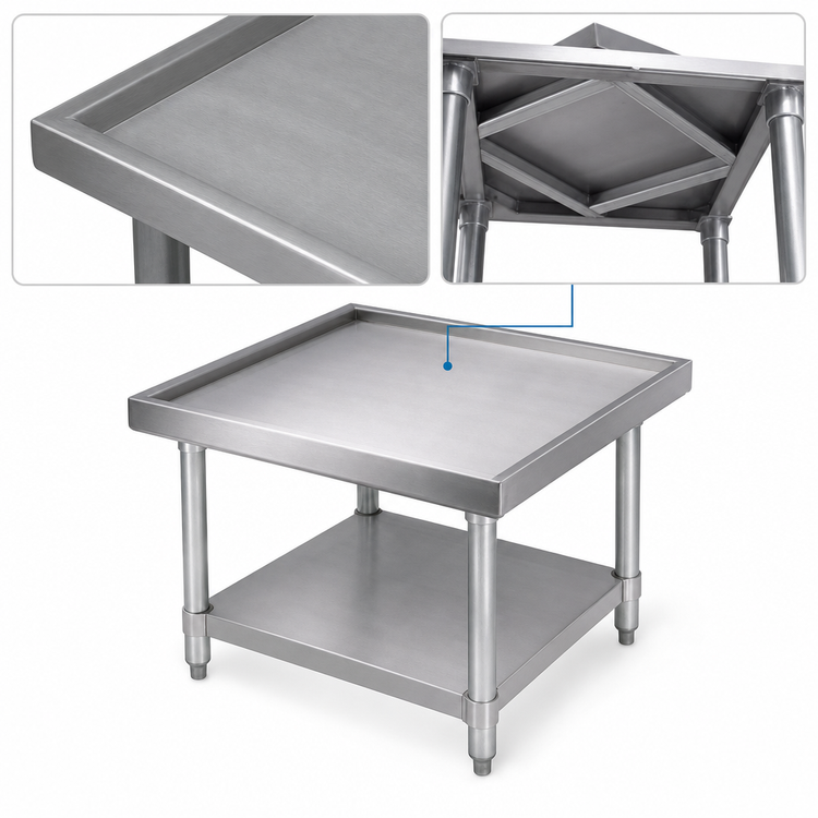 Product image #3 for BK Resources 30 x 30 x 20 Inch Stainless Steel Machine Stand with Adjustable Undershelf